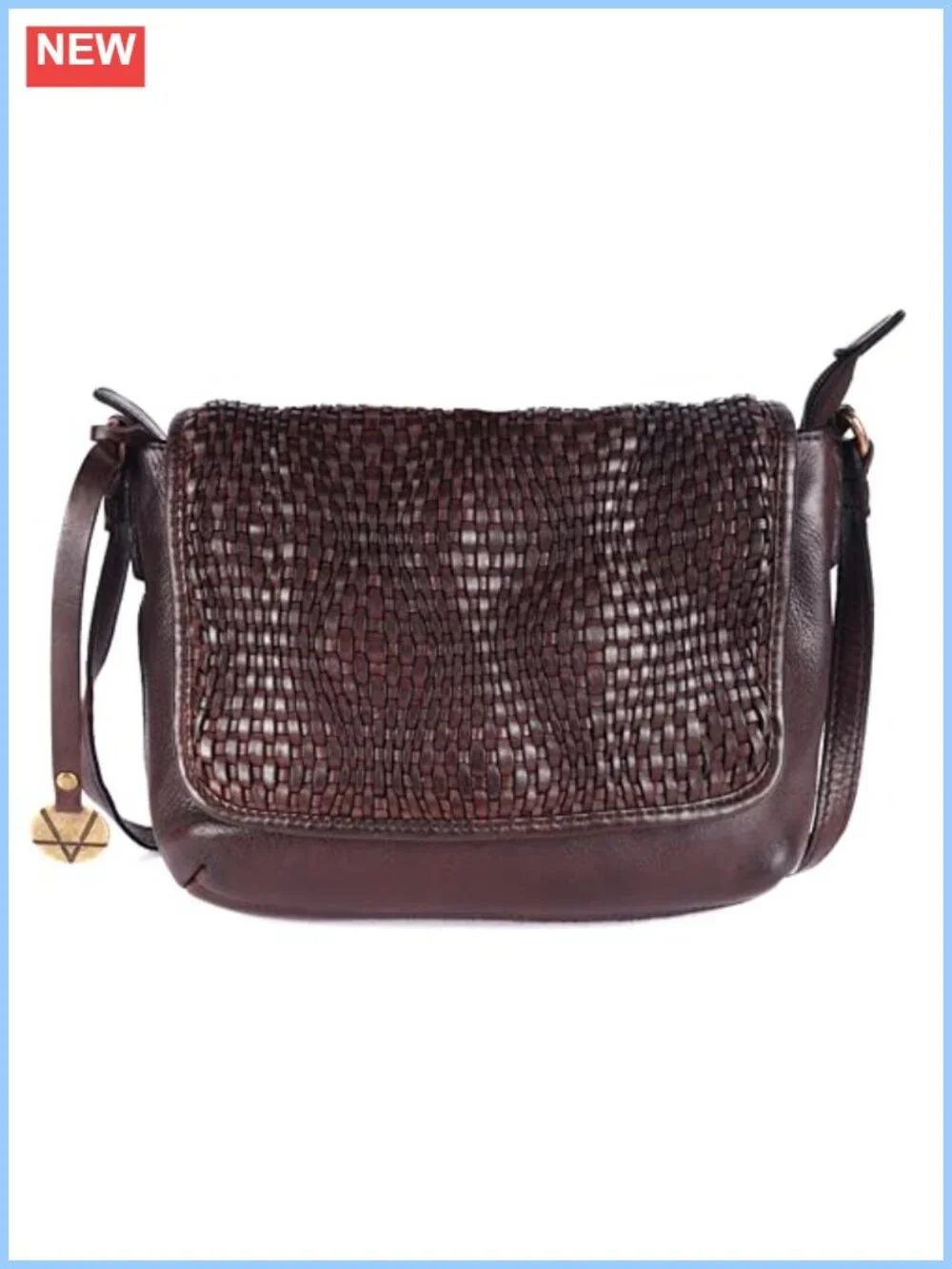 Genuine Leather Crossbody Sling Bag Women's Office Handbag with Adjustable